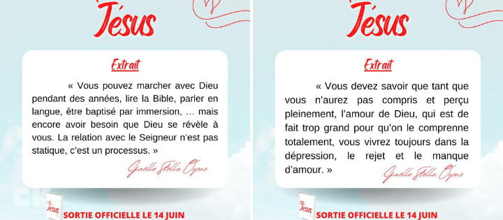 « MON JESUS » : Gaëlle Stella OYONO annonce la sortie de son tout premier livre.